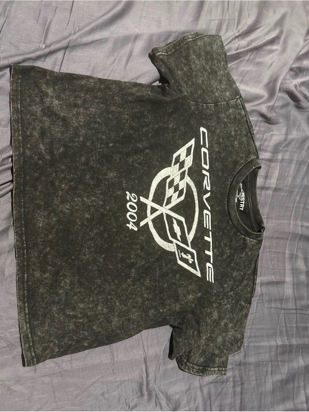 Chemistry Black Mineral-Wash Corvette 2004 Crop Top